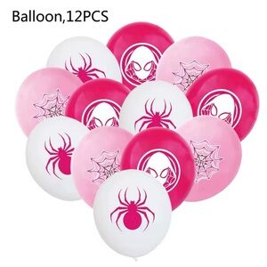 Gwen Spider Party Balloons - 12 Pack New